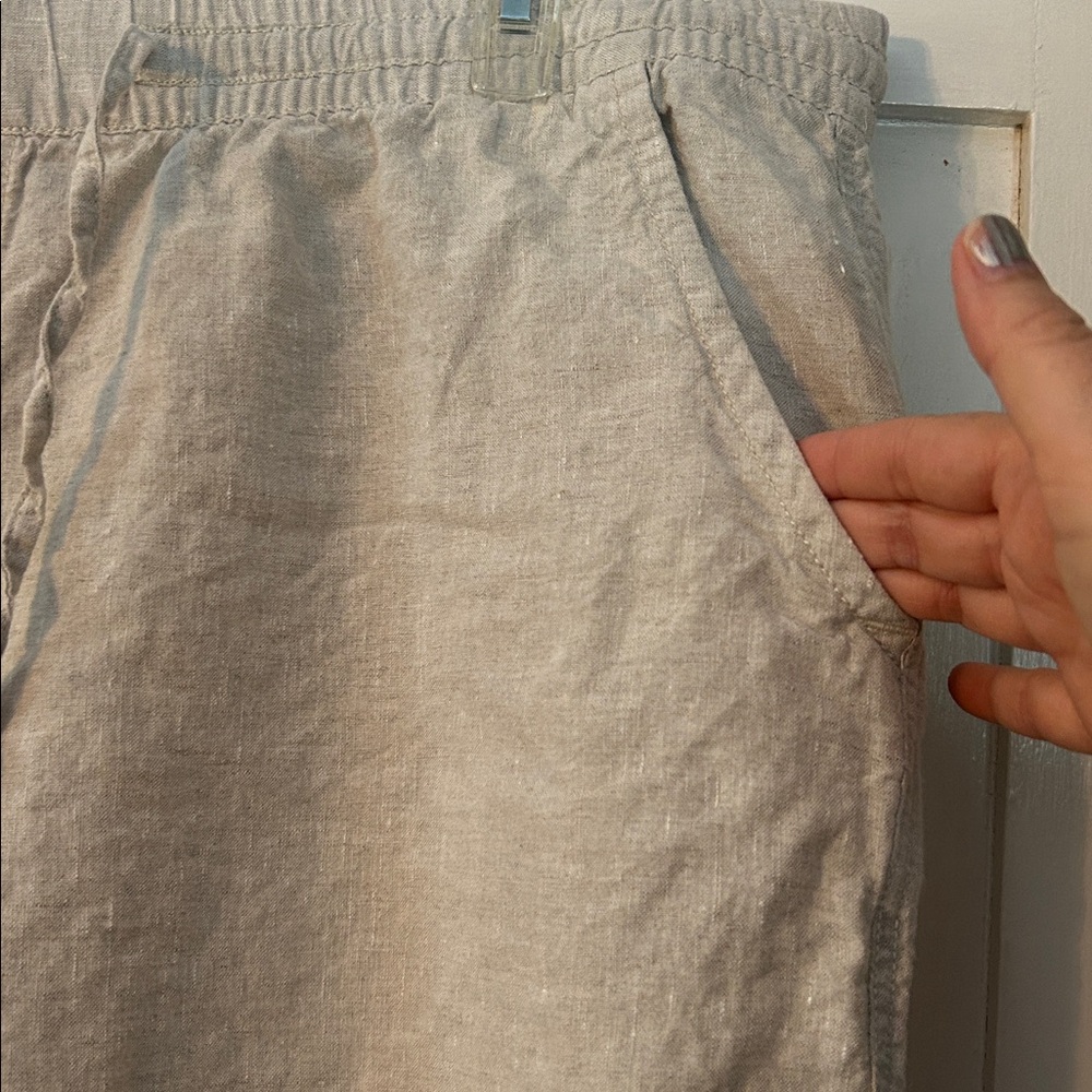 L.L. BEAN Women’s Pants Cream 16 100% Linen Wide Leg Resort Travel Preppy Artsy - Picture 9 of 11